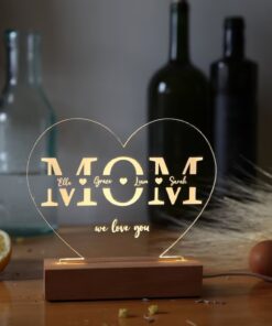 Personalized Mom and Daughter desk lamp, gifts for Mom, birthday gift, Mother's day gifts, mom and daughter print night lights UKDT230203