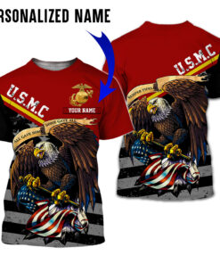 Personalized Name US Marine Veteran 3D All Over Printed Clothes UKHA210203