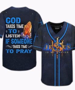 Jesus Is My Savior - Pray, Jesus Gift Baseball Jersey UKUU240301