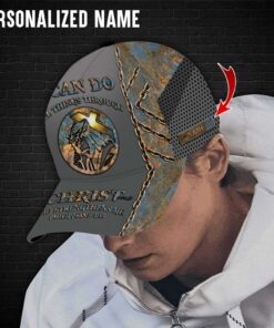 Personalized Name I Can Do All Things Through Christ Who Strengthens Me, Jesus Cap UKUU280305
