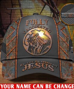 Jeus God Personalized Fully Vaccinated By The Blood Of Jesus Cap QFTD140301