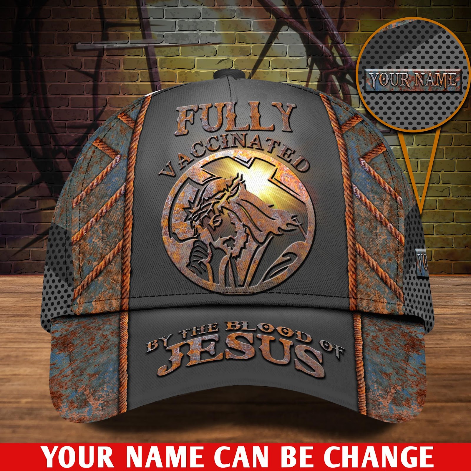 JESUS GOD Personalized Jesus Gift, Fully Vaccinated By The Blood Of Jesus Cap QFTD140301