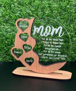 Personalized Gift for Mother's Day, Wooden 2 Layer Plaque, Mothers Day Gifts, Custom mom birthday gifts, Gift Idea For Mom UKHA200301