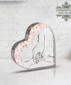Personalized name mom and kid hands heart acrylic plaque, custom mother's day gifts from daughter, gift for mom, mom birthday gift UKYY3290309