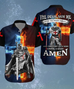 God The Devil Saw Me With My Head Down Satan Knight Templar 3D All Over Printed Clothes UKUU3200402