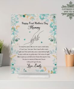 Personalized Happy First Mother's Day Acrylic Plaque, First Mothers Day Gift From Baby, Personalized Mothers Day Gift, New Mom Gift UKTO180302