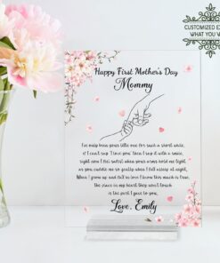 Personalized Happy First Mother's Day Acrylic Plaque, First Mothers Day Gift From Baby, Personalized Mothers Day Gift, New Mom Gift UKTO180304