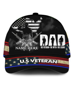 Personalized Name DAD THE VETERAN,Father's Day gift for Dad & Grandpa Cap QFHA3050504