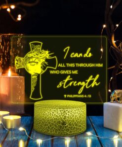 Bible Verse 3D Lamp, Christian Home Decor, Jesus Led Light QFUU3250501