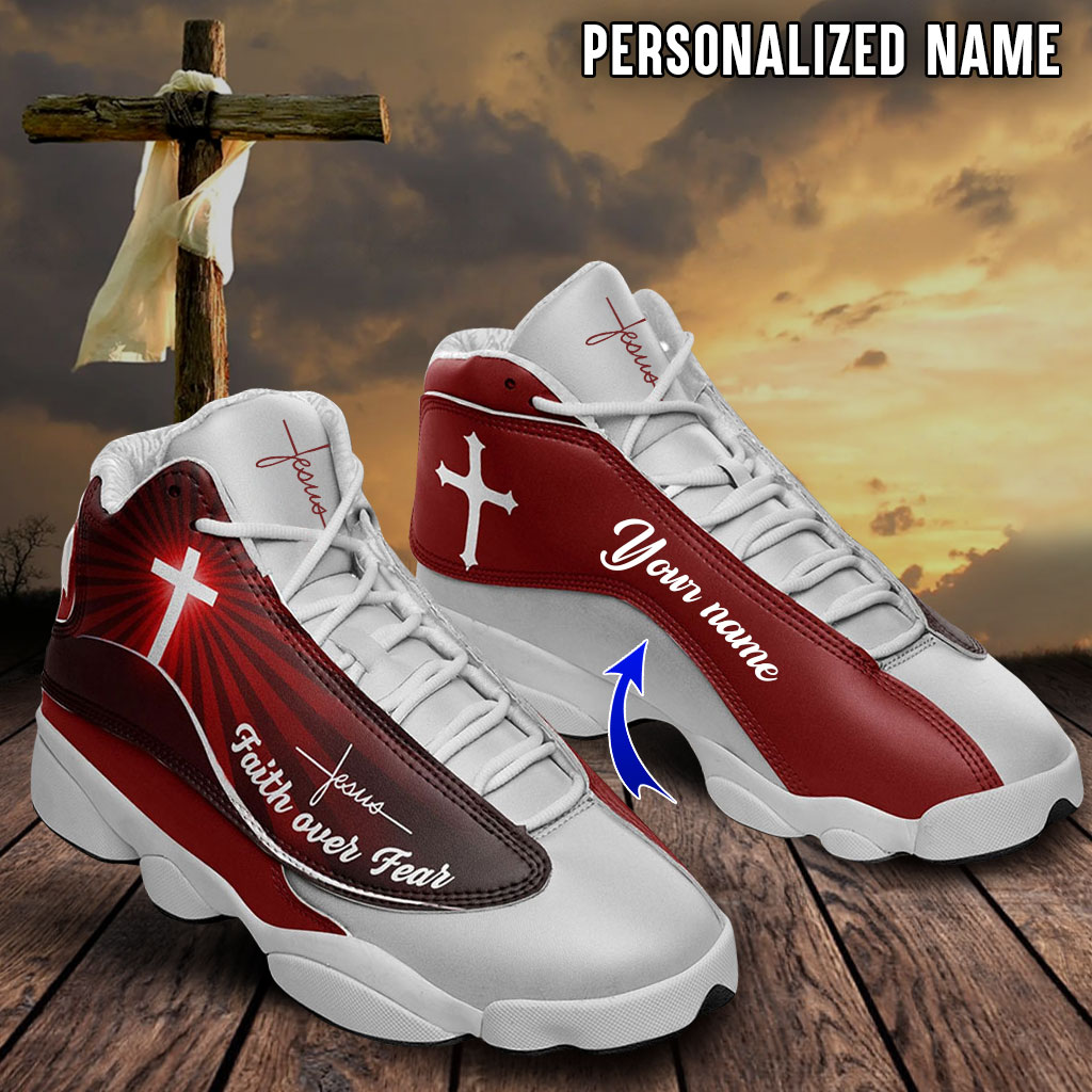 Personalized Name Faith Over Fear Walk By Faith Jesus Shoes UKHA3100603