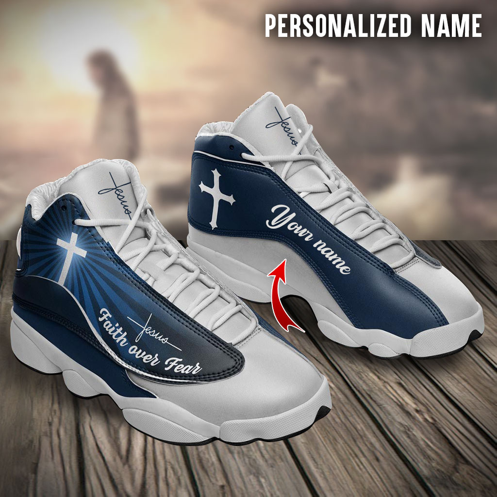 Personalized Name Faith Over Fear Walk By Faith Jesus Shoes UKHA3100604