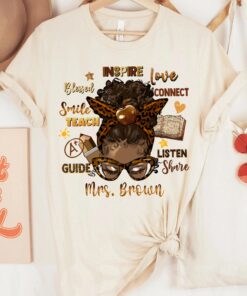 Personalized Name Black Teacher Shirt QFTZ3150601
