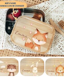 Personalized Kid's Name and Animals Lunch Box For Kids Back To School Lunch Box UKTD3200703