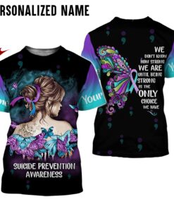 Personalized Name Suicide Prevention Awareness 3D All Over Printed Clothes HUAA190701