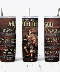 Armor of God 20oz Skinny Tumbler, Warrior of God, Christian Jesus Tumbler UKHA3180801