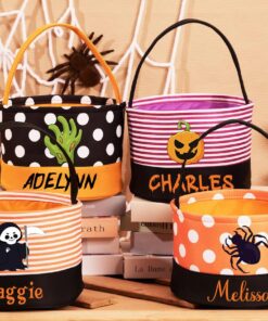 Personalized Name Trick or Treat Bag,Trick-or-Treat Bucket,Custom Halloween Bucket,Personalized Halloween Basket,Halloween Bag,Kids Halloween Gift For Kids QFHA3230802