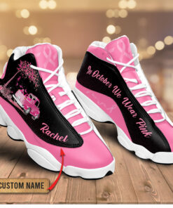 Personalized Name Breast Cancer In October We Wear Pink Shoes UKHA3250802