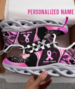 Personalized Name Breast Cancer Shoes , Ribbon Breast Cancer Sneakers QFTZ3290804