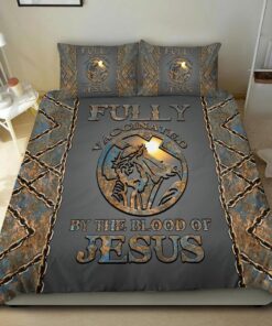 Fully Vaccinated By The Blood Of Jesus Bedding Set Jesus Bedding Set Jesus Gift QFHA3170802