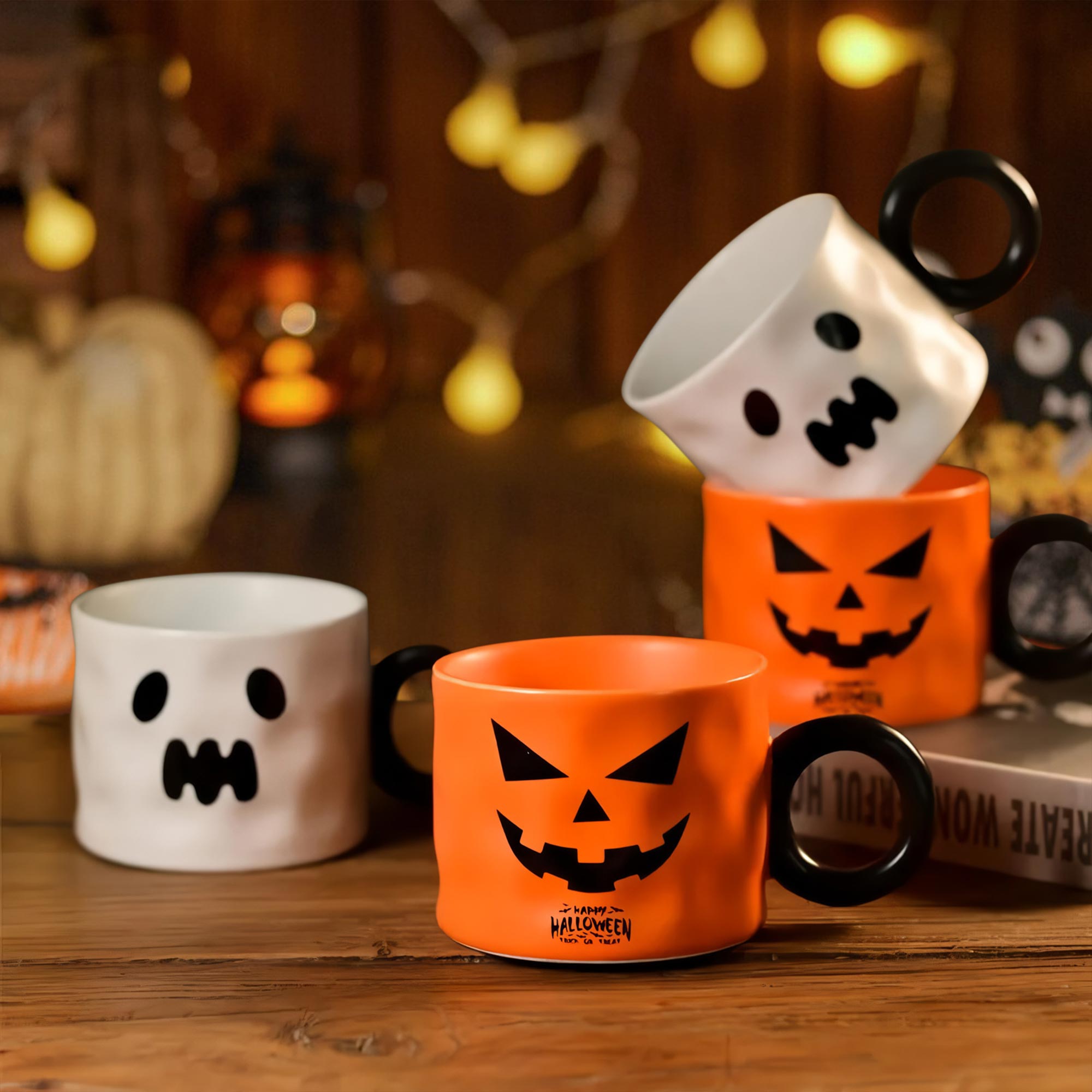 Halloween Pumpkin Mug Set with Spoon Cartoon Cute Coffee Juice Milk Mugs  Creative Ceramic Halloween Cup Gift Set with Box QFYY3240802 – Rosateestore
