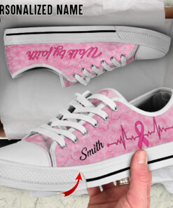 Personalized Name Breast Cancer Low Top Shoes UKTO3310801