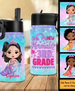 Personalized Name Kid's Water Bottle,Mermaid Back To School Gifts For Kids UKYY3040801