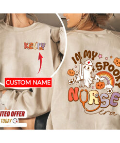 Spooky Nurse Halloween Ghost, Spooky Nurse Shirt,Spooky Halloween Nurse Life Shirt,Spooky Nurse Crew, in My Spooky Nurse Era Sweatshirt QFTZ3110807