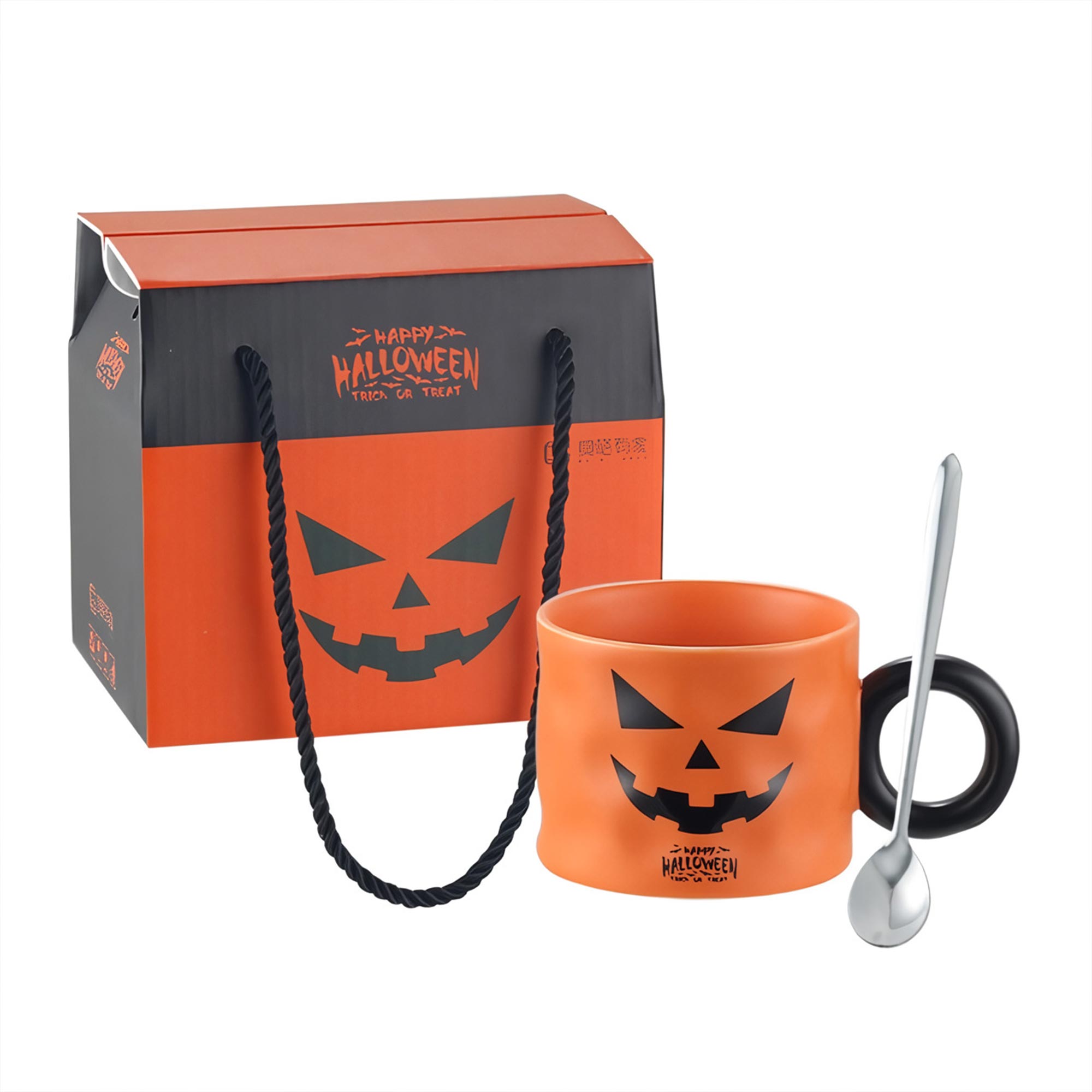 Halloween Pumpkin Mug Set with Spoon Cartoon Cute Coffee Juice Milk Mugs  Creative Ceramic Halloween Cup Gift Set with Box QFYY3240802 – Rosateestore