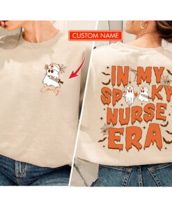 Spooky Nurse Halloween Ghost, Spooky Nurse Shirt, Spooky Halloween Nurse Life Shirt, Spooky Nurse Crew, in My Spooky Nurse Era Sweatshirt QFTZ3150801