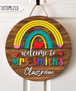 Personalized Teacher Name Door Sign, Teacher Gifts QFTO3070803