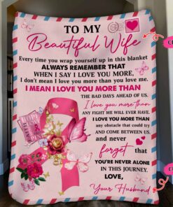 Personalized Name Breast Cancer Awareness Fleece Blanket, Pink Warrior Gift, Support For Cancer, Breast Cancer Women Gift, Pink Ribbon Gift QFHA3290801
