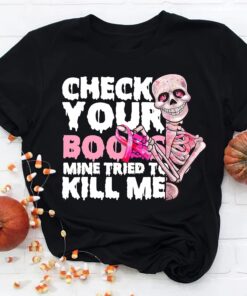 Breast Cancer Awareness Check Your Boo Shirt, Breast Cancer Survivor Gift Shirt UKTO3070904