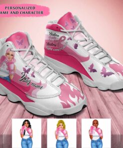 Personalised Name Breast Cancer Awareness Shoes, Custom Pink Ribbon Shoes, Breast Cancer Warrior Gifts, Breast Cancer Fighter Shoes QFYY3160901