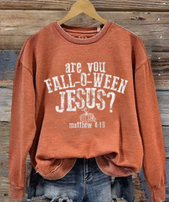 Women's Are You Fall-O-Ween Jesus Matthew 419 Thanksgiving Faith Sweatshirt QFTZ3050902