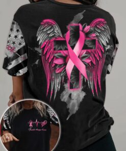 Cross Wing Sunflower Breast Cancer Awareness 3D All Over Printed Clothes UKTD3090901