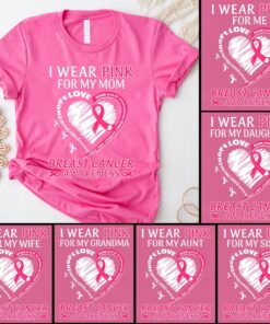 I Wear Pink For My Family Ribbon Breast Cancer Awareness Shirt UKYY3140901