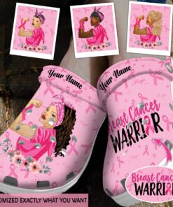 Custom Name Breast Cancer Clogs UKYY3050901
