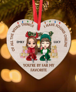 Personalized Christmas Congrats On Being My Bestie  Heart Shaped Wooden Ornament, Gifts For Bestie, Christmas Gift Ornament For Best Friend UKYY3121001