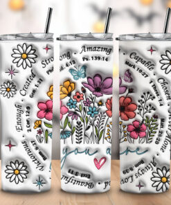 3D Faith Bible Verse Christmas Inflated Skinny Tumbler QFDM3251001