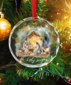 Christmas Nativity Art Glass Ornament QFDM3131002