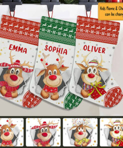 Personalized Reindeer Christmas Stockings Christmas Gift QFTO3011101