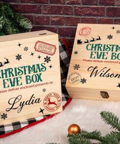 Custom Christmas Eve Box For Kids, Personalised wooden gift box, Traditional Gifts, Christmas Eve Box for Children, Christmas box, Ready To Fill With Gift UKYY3251004