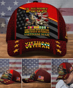 Personalized Name Vietnam Veteran Classic Cap, Gifts for Grandpa, Dad, Husband, In Memory Of The 58479 Vietnam War Cap UKUU3031003