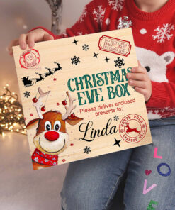 Custom Christmas Eve Box For Kids, Personalised Wooden Gift Box, Traditional Gifts, Christmas Eve Box For Children, Ready To Fill With Gift QFTO3251001