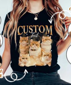 Custom Photo Bootleg Rap Cat Tee, Vintage Graphic 90s Cat shirt UKTD3181001