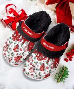 Personalized 3D Christmas Tree Cakes Inflated Fleece Lined Foam Clogs, Custom Christmas Classic Clog Shoes, Clogs For Women, Christmas Gifts QFTO3101102
