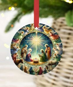 Christmas Nativity Scene Acrylic Ornament, Christmas Holiday Religious Ornament QFYY3221102