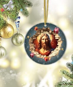3D Christmas Break Through Jesus Christmas Ceramic Ornament UKUU3251001