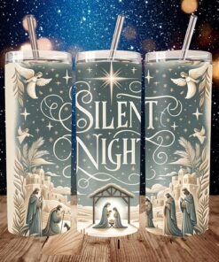 Nativity Christmas Tumbler Nativity Silent Night Skinny Tumbler UKTD3141102