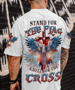 Personalized Name Stand For The Flag Kneel For The Cross Eagle Jesus 3D All Over Printed Clothes UKTO3301103